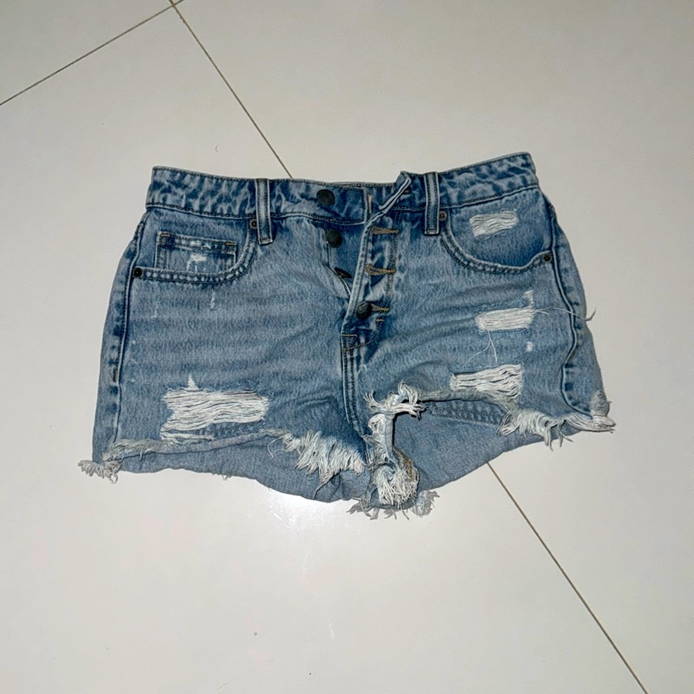 Blue ripped jeans, shorts